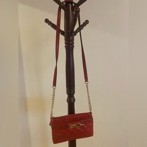 Red Calvin Klein crossbody purse